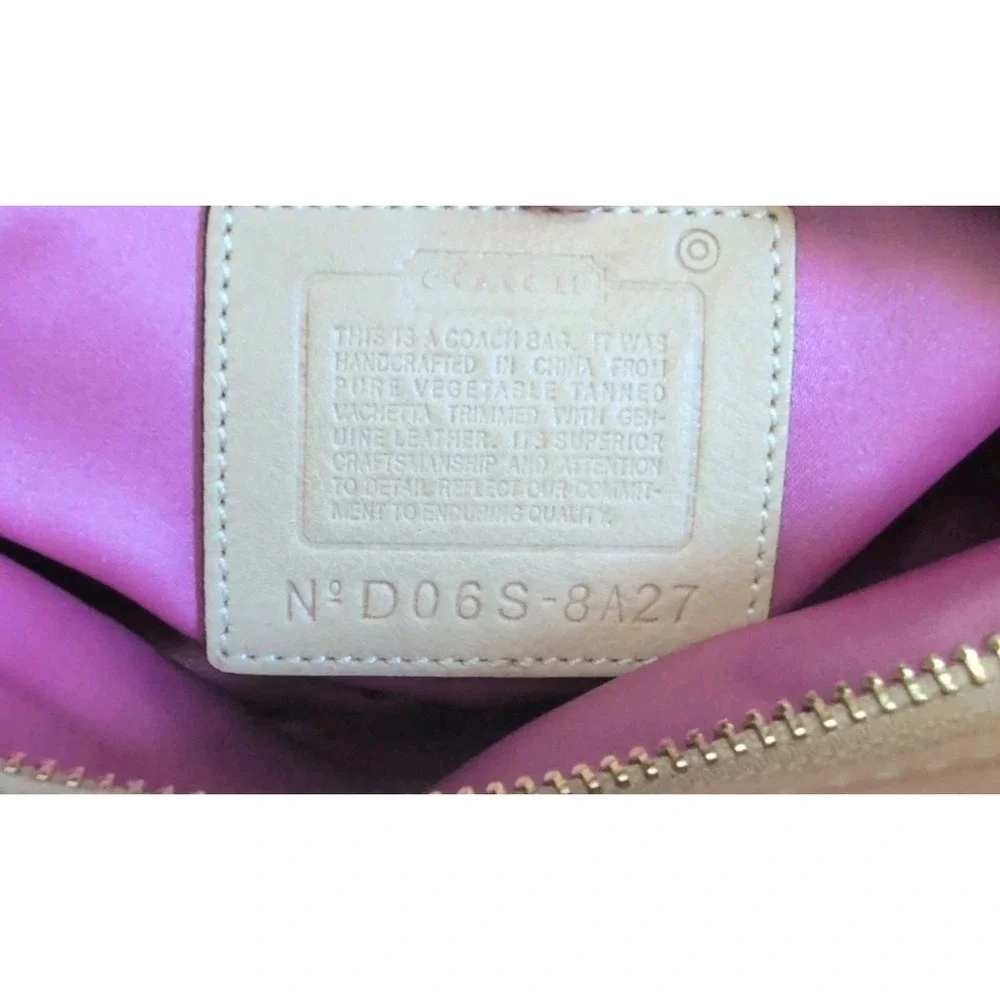 Vintage Y2K Coach Soho Studded Demi Hobo Hand Bag Tan Leather Metallic Strap
